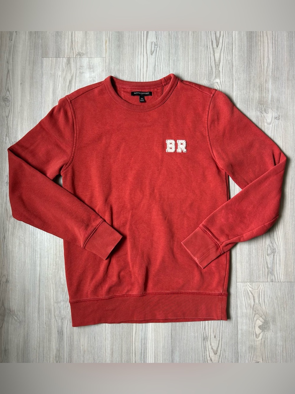 Banana Republic Brick Red Crewneck Sweatshirt with BR Patch
